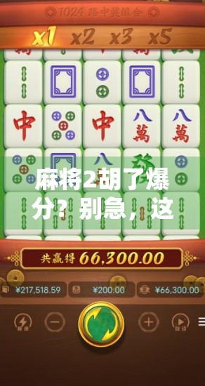 麻将2胡了爆分？别急，这波操作背后藏着的不只是运气！